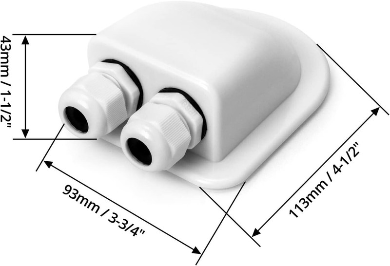 2 Pcs IP68 Waterproof ABS Solar Double Cable Entry Gland-Weather Resistant Dual gallery