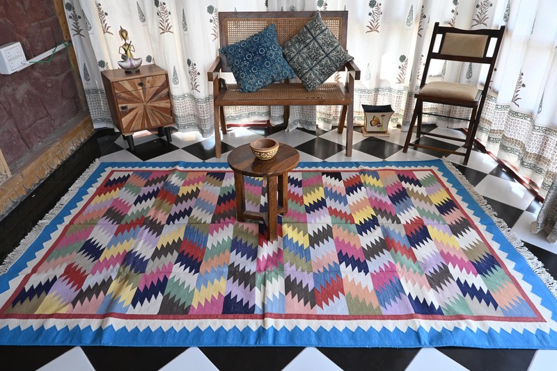 Rugmoda Cotton Multicolor Zigzag Geometric 5x8 Living Room Area Rug gallery