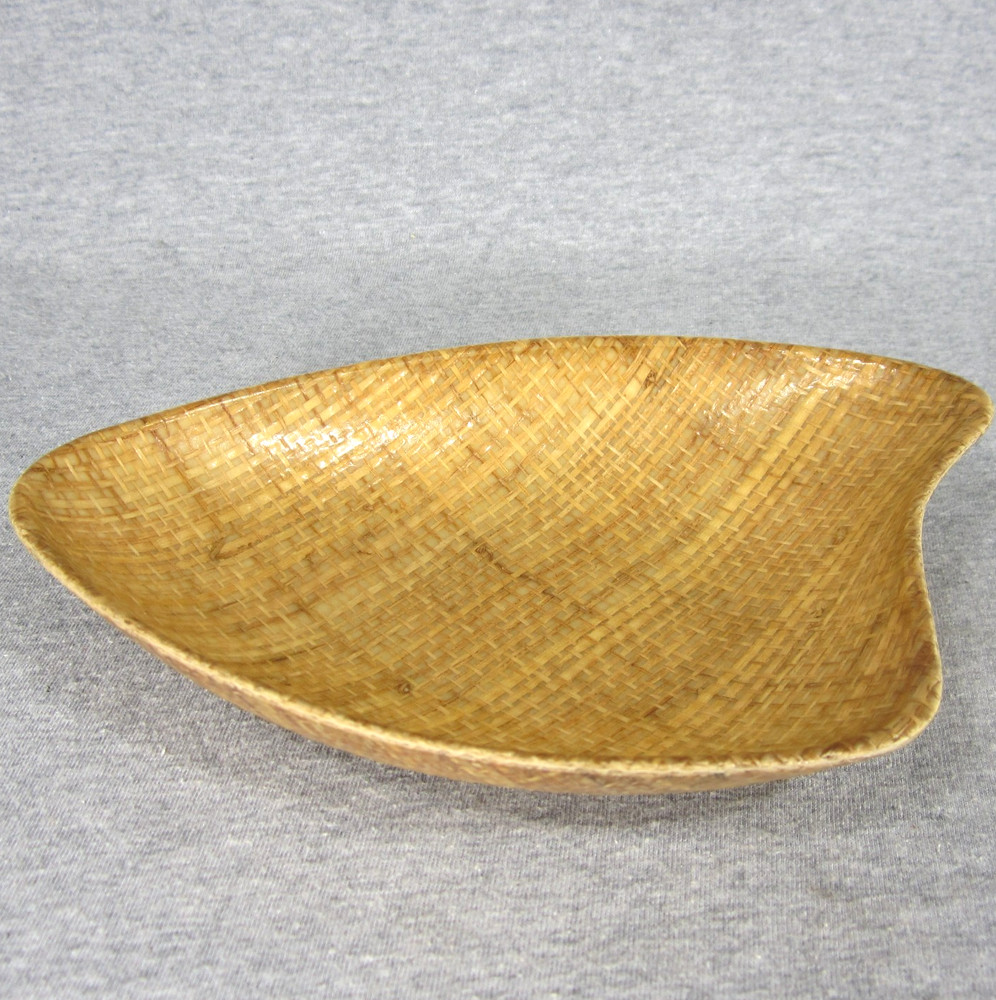 Abaca by Grainware Bowl MCM Atomic Freeform Hand Loomed Fiber Molded Dish