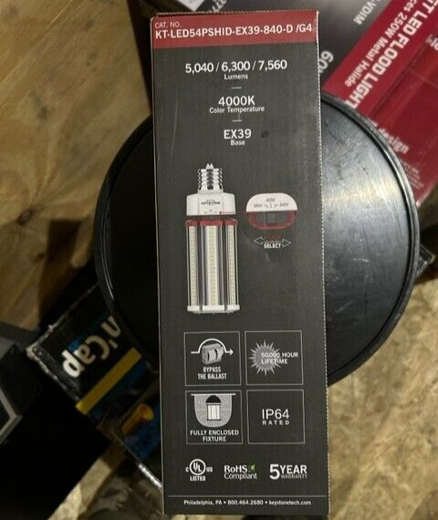 KEYSTONE KT-LED54PSHID-EX39-840-D/G4 Corncob Lamp Power Select 36w/45w/54w gallery