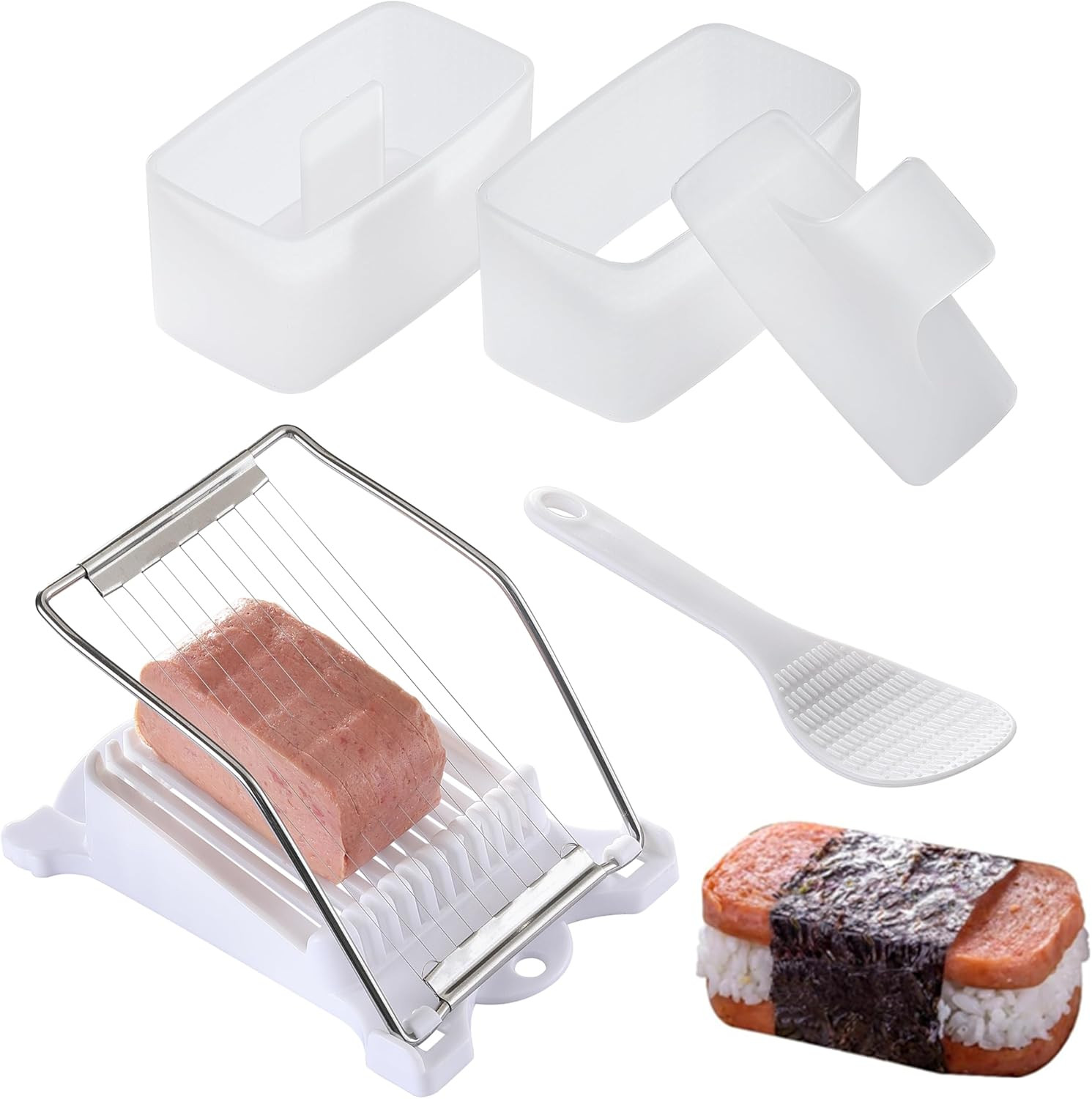 2PCS Spam Musubi Press Mold Kit, Cokuma with Normal, White gallery