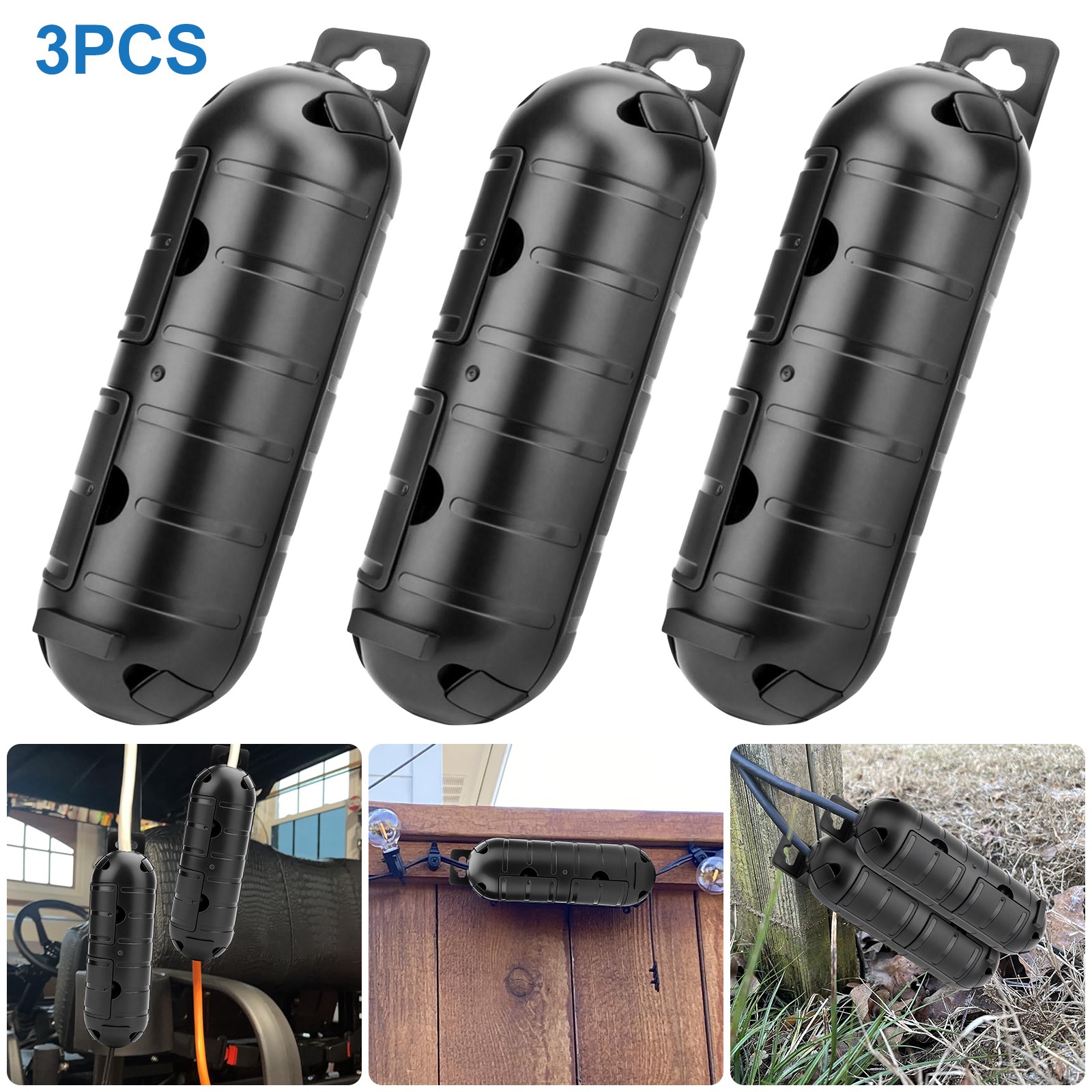 3pcs Extension Cord Safety Cover Box Dustproof Power Socket Connection Protector gallery