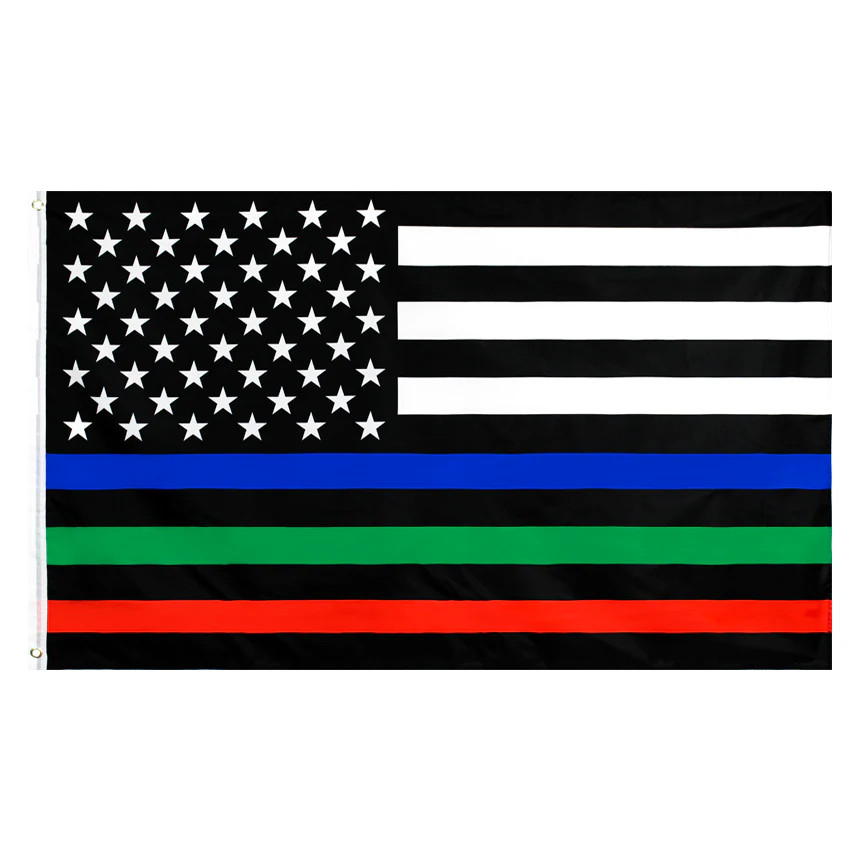 3x5FT Flag Thin Blue Green Red Line USA Banner Police Firefighters Military Hero gallery