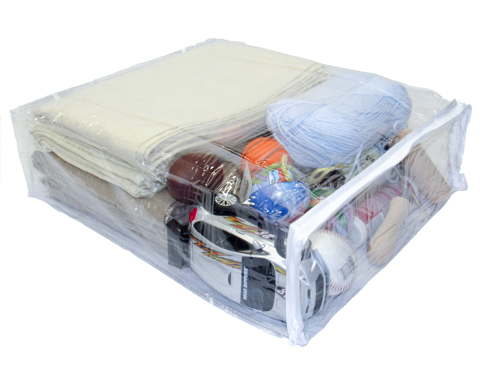 5-Pack Clear Vinyl Plastic Zippered Blanket Storage Bags 15" x 18" x 5" gallery
