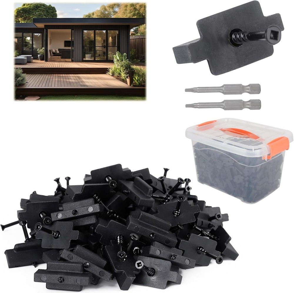 Hidden Fasteners for Composite Deck Universal Nylon T Clips Screws (1000PK)