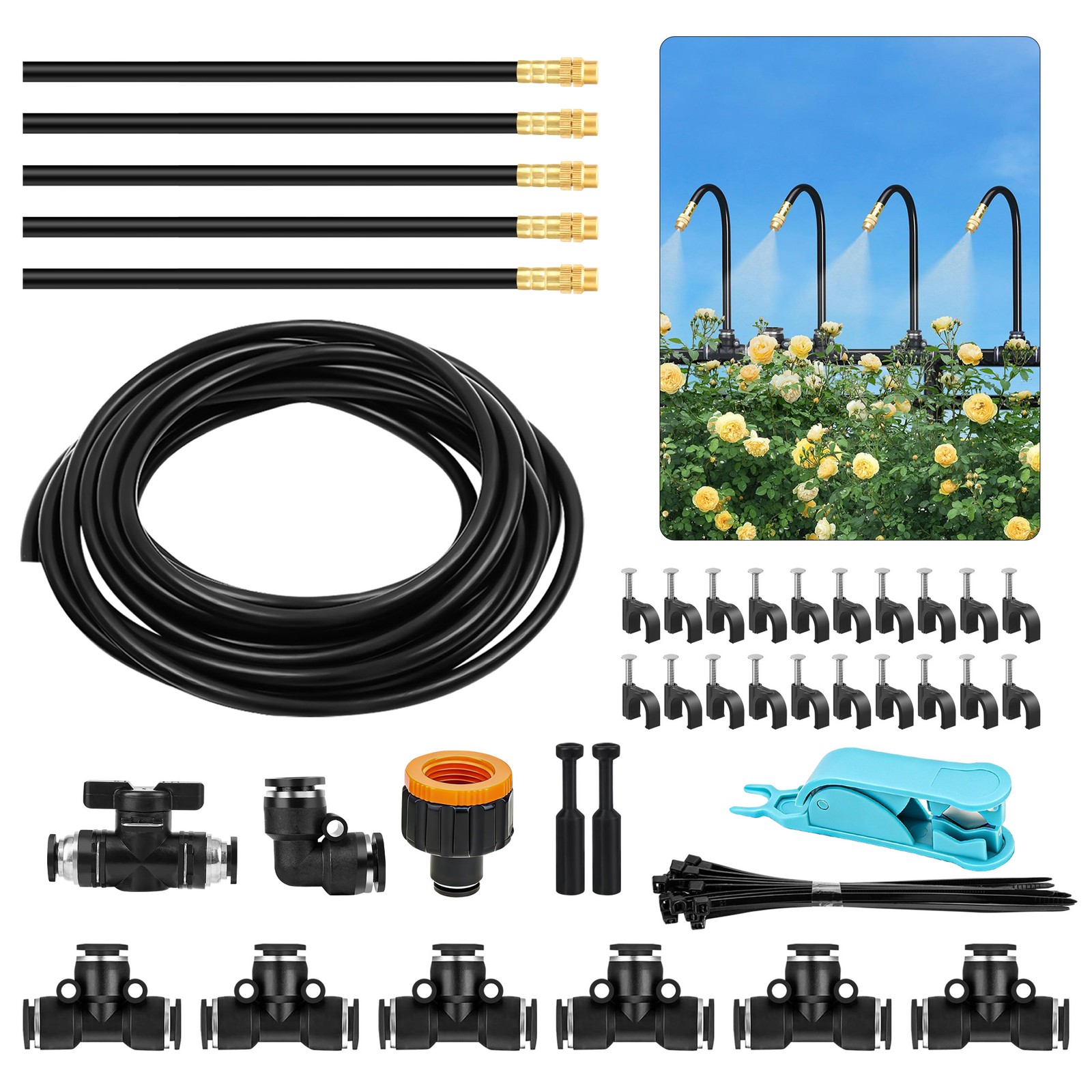 Drip Irrigation Kit DIY Garden Watering System Adjustable Sprayer Plant Lawn 1/4 gallery