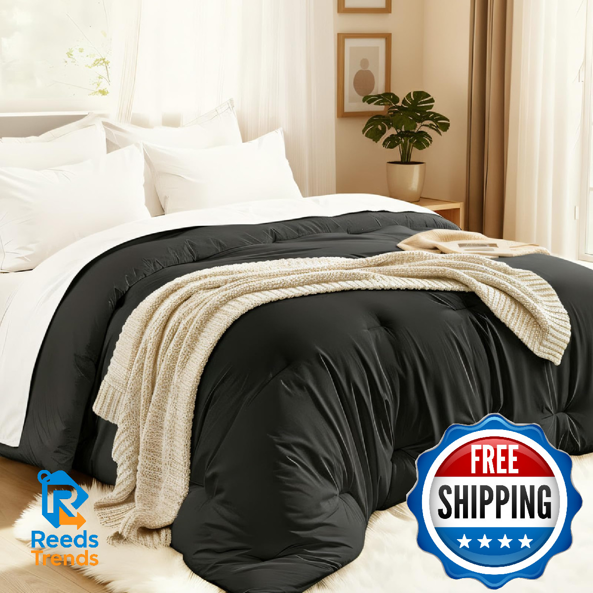 Easthome Comforters Full Size All Season Quilted Bed Comforter Ultra-Soft Down A gallery
