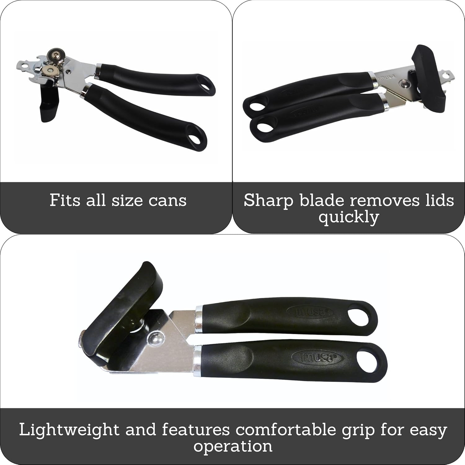 USA Easy to Use Manual Chef Can Opener, Black gallery