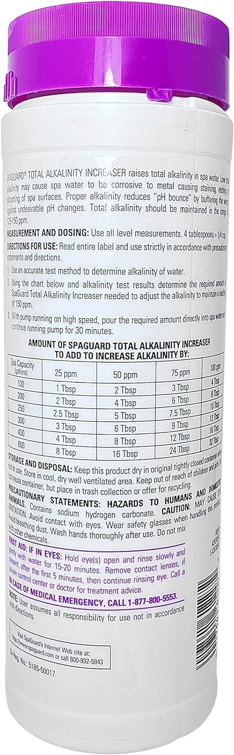 SpaGuard Total Alkalinity Increaser Balancer for Spas and Hot Tubs 2 lb (3 Pack) gallery