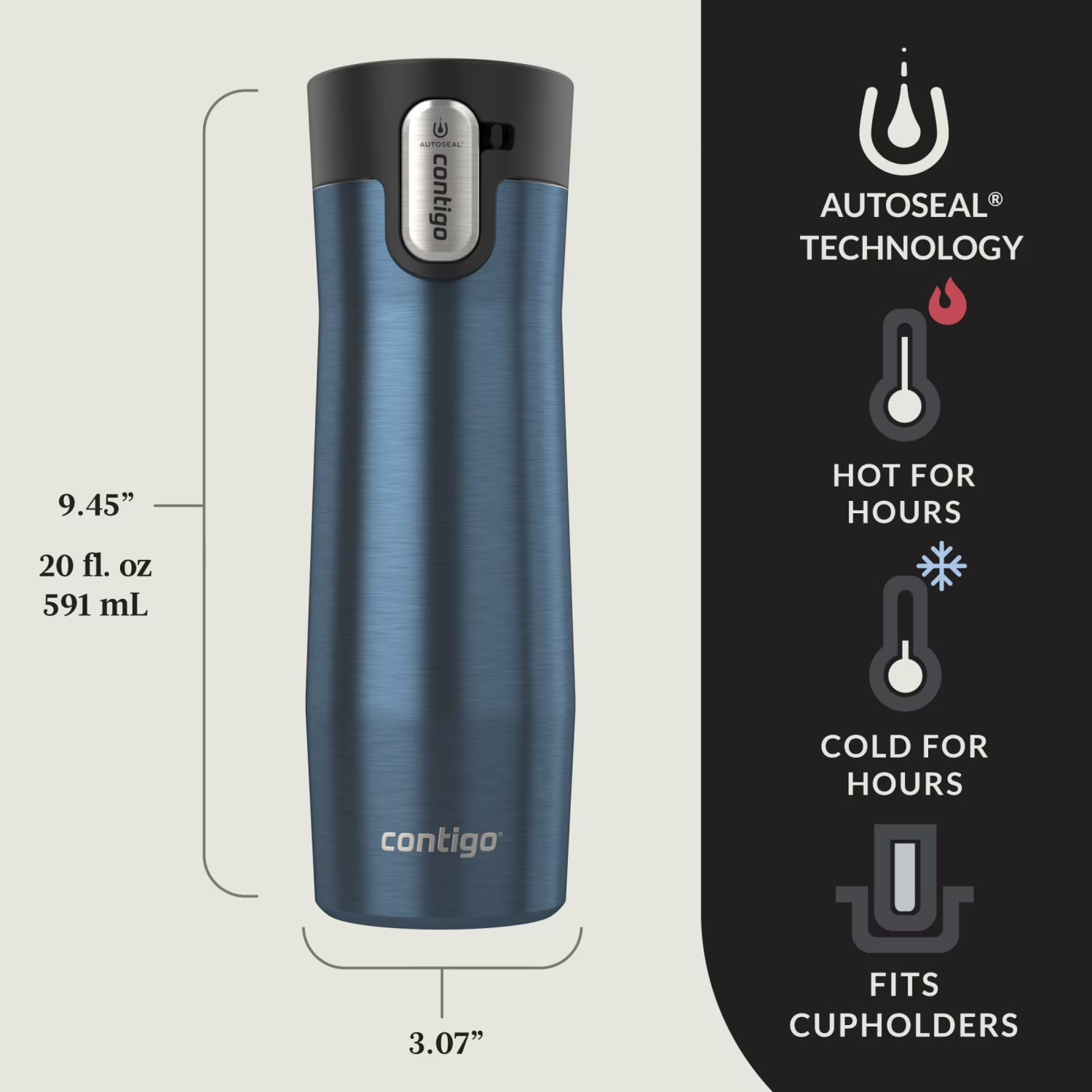 Contigo AUTOSEAL West Loop Vacuum-Insulated Stainless Steel Travel Mug with Easy gallery