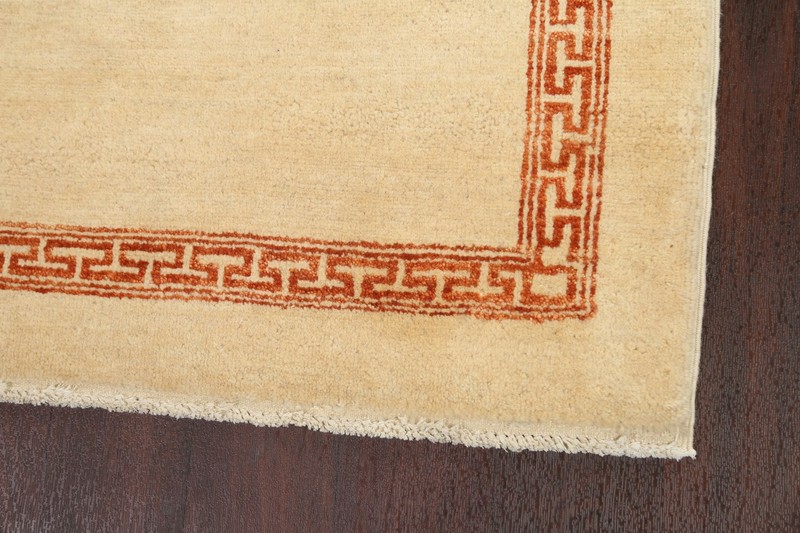 IVORY/ RUST Bordered Gabbeh Kashkoli Handmade Oriental Runner Rug 2' 8" x 9' 1" gallery
