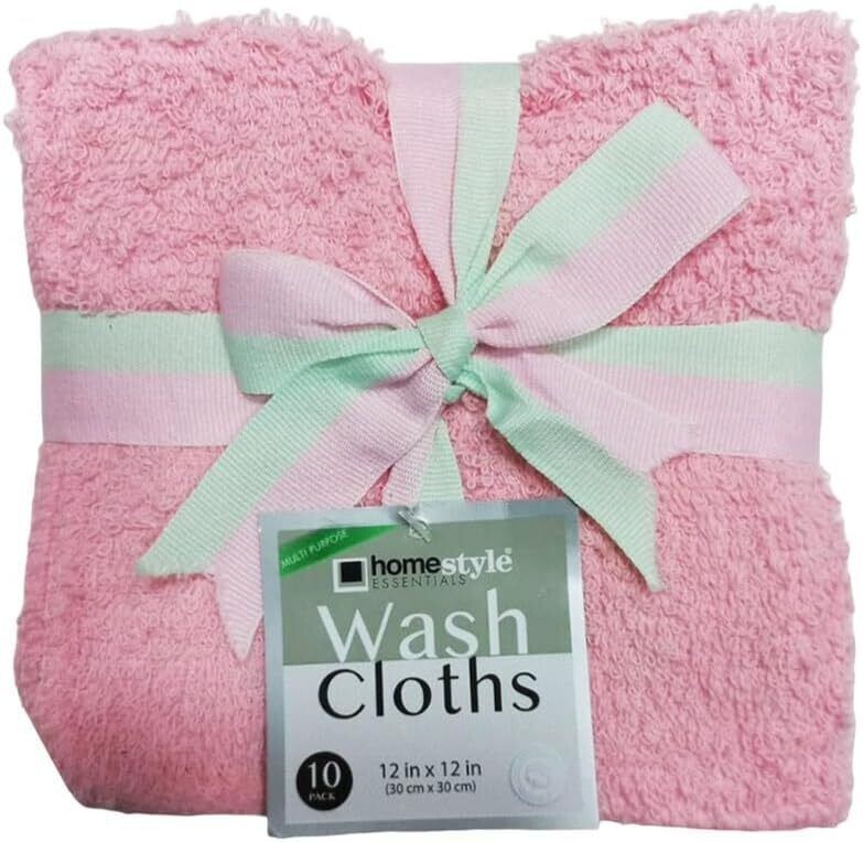 10 Pack Washcloth Towel Set 100% Cotton Soft Wash Cloths for Face & Body 12X12 gallery