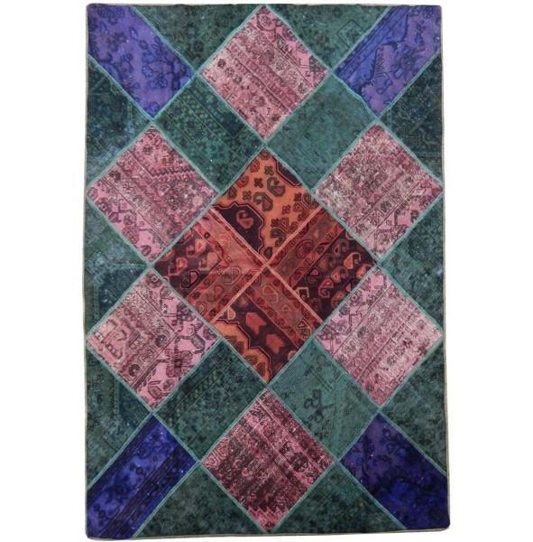 6x8' Multi Color Antique Perssiaan Patchwork Rug 22185 gallery
