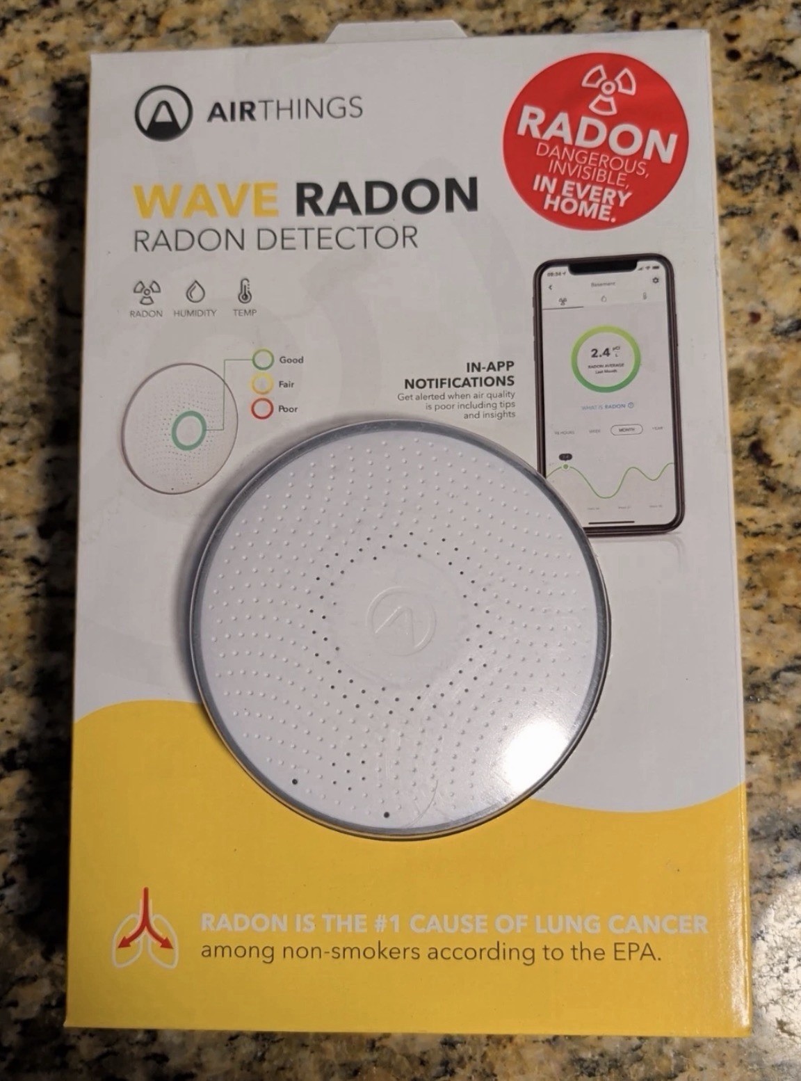 Airthings Wave Radon 2951 Radon Detector Humidity & Temperature Monitoring gallery
