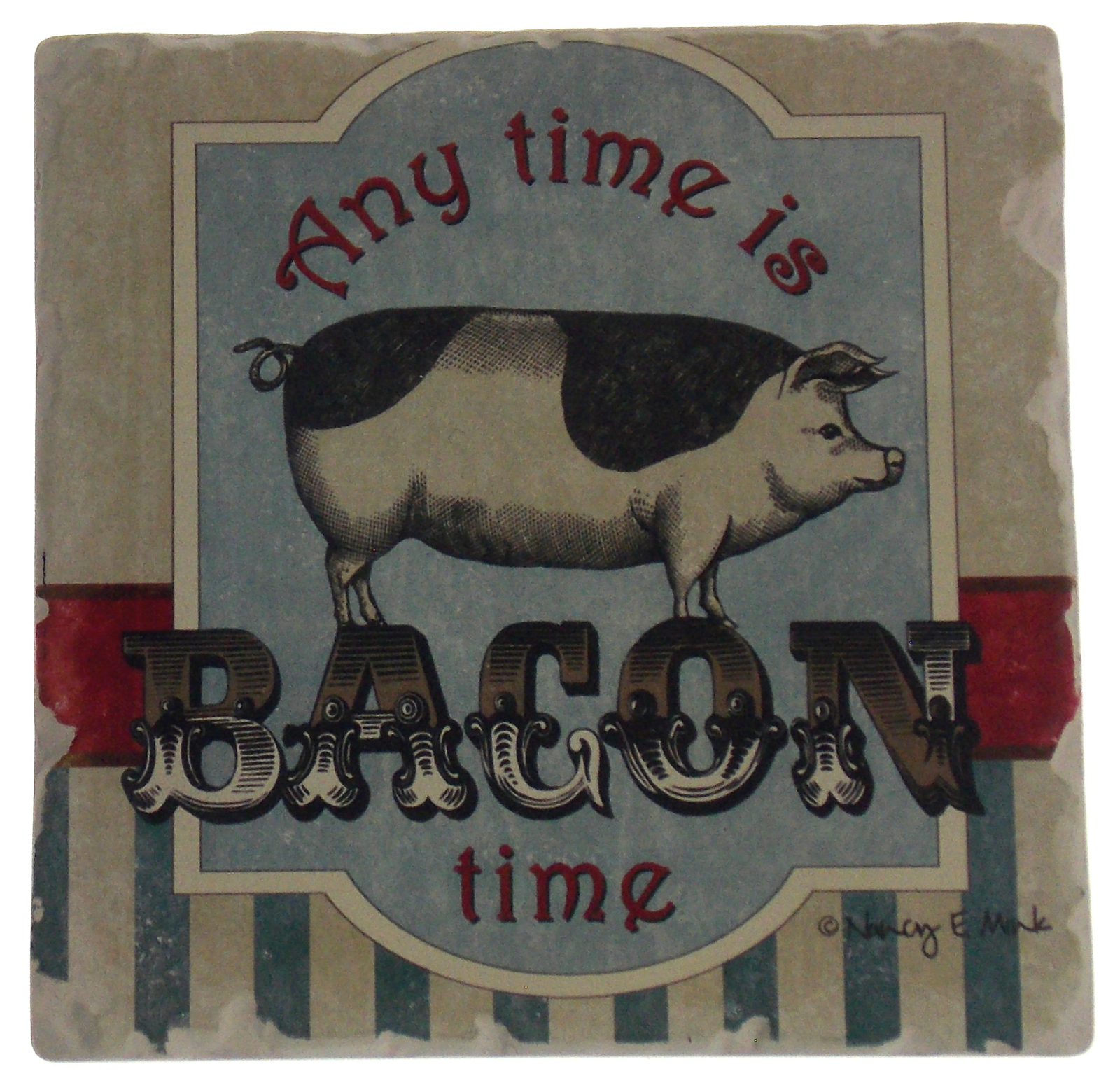 CounterArt Absorbent Stone Coasters Any time Bacon Set 4 Pig Kitchen Bar Gift gallery