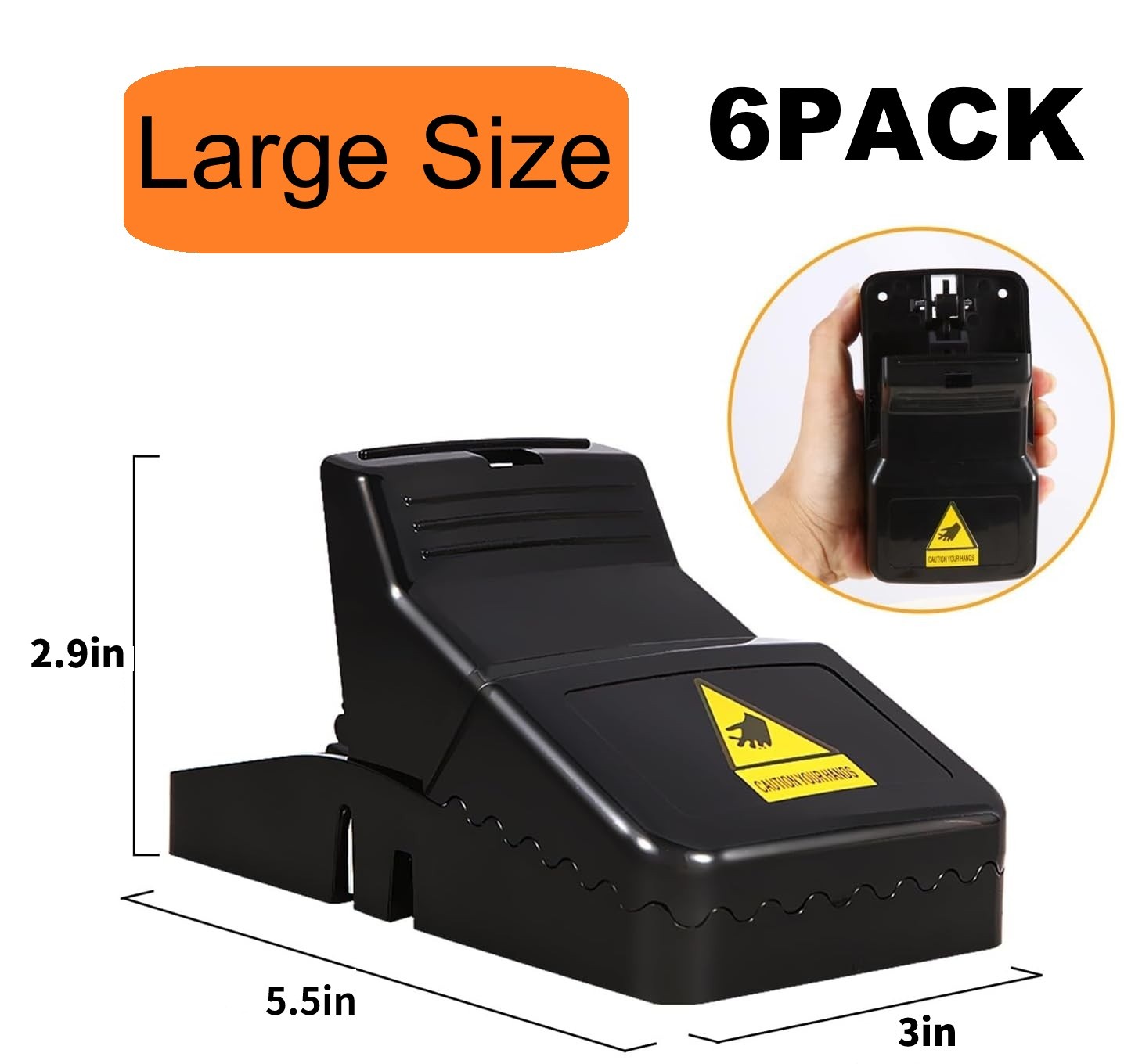6 Pack Large Mouse Traps Killer Reusable Snap Trap for Rat Mice Gophers Chipmunk gallery