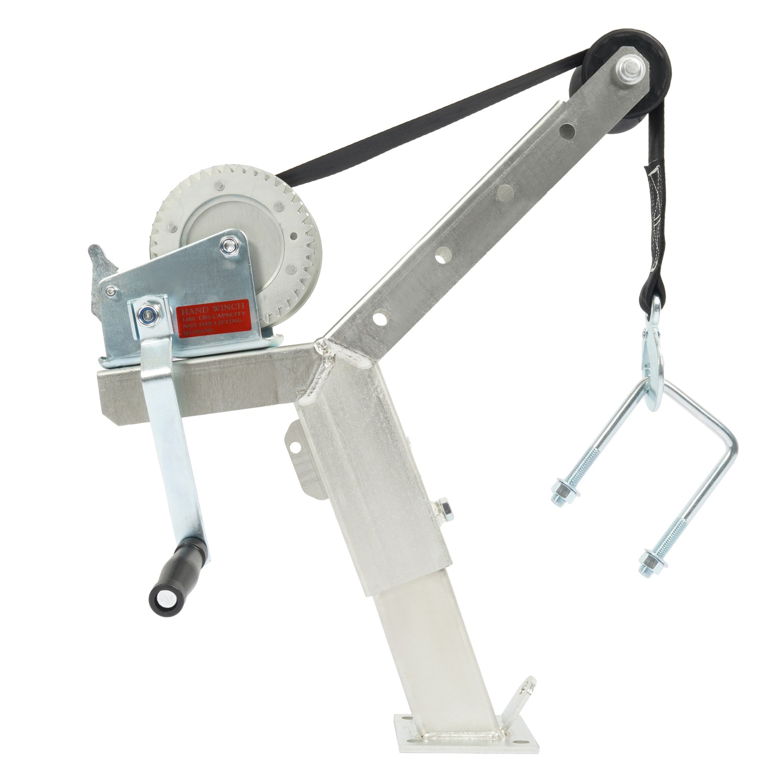 For Boat Trailer parts Galvanized Winch Stand W/1400lbs Winch Roller and Strap gallery