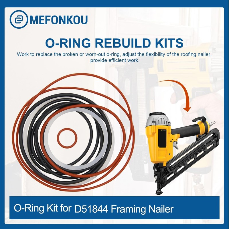 O-Ring Rebuild Kit for Universal Framing Nailer D51845 D51822 D51823 - 12PC gallery