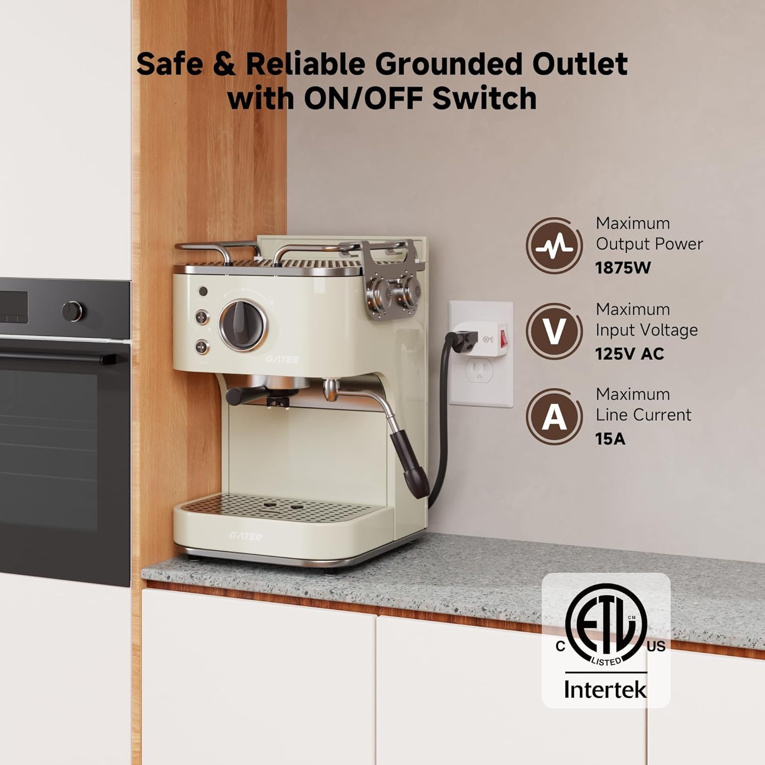 3 Pack Grounded Outlet With ON Off Switch Single Plug In Power Button - NEW gallery