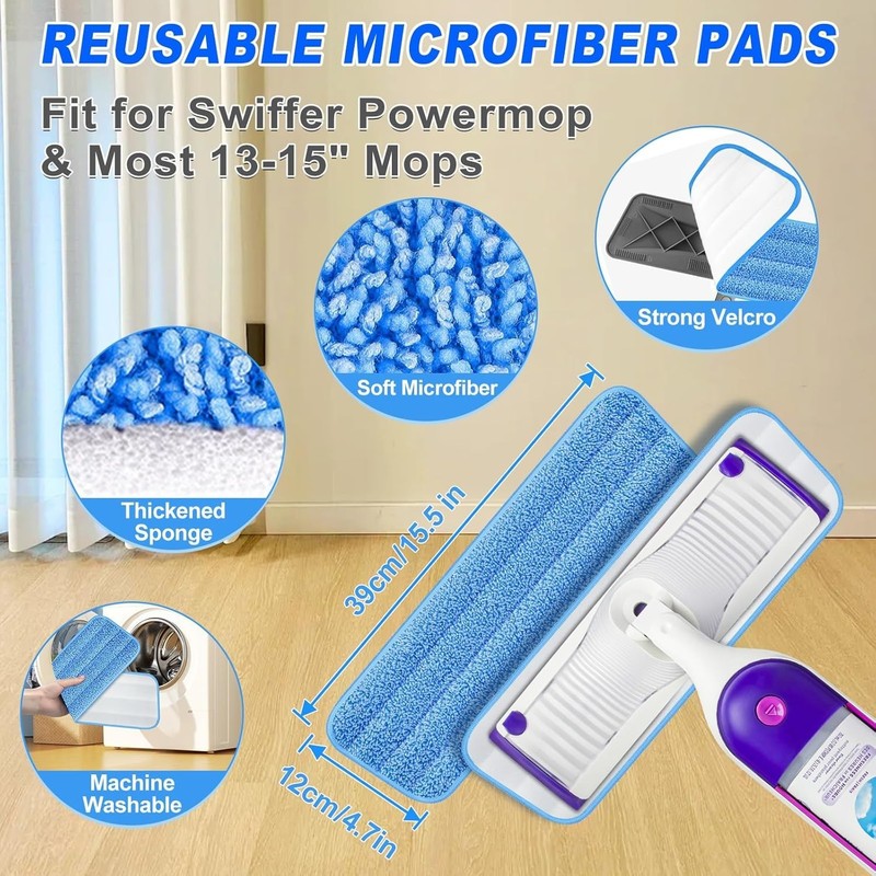 Multi-Purpose Microfiber Mop with Spin Head & Washable Pads - Great for Homes gallery