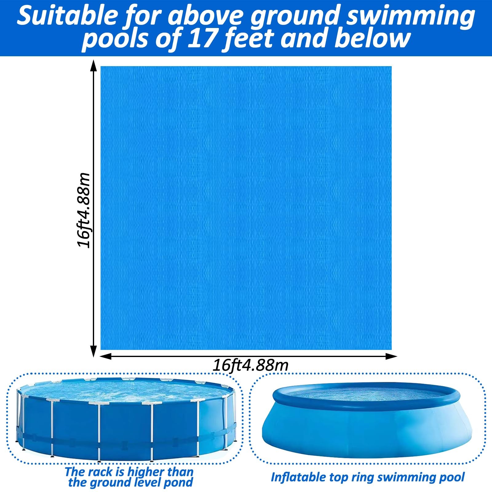 HeavyDuty 16Ft Pool Ground Cloth Waterproof Liner Pad for Above Ground Pools gallery