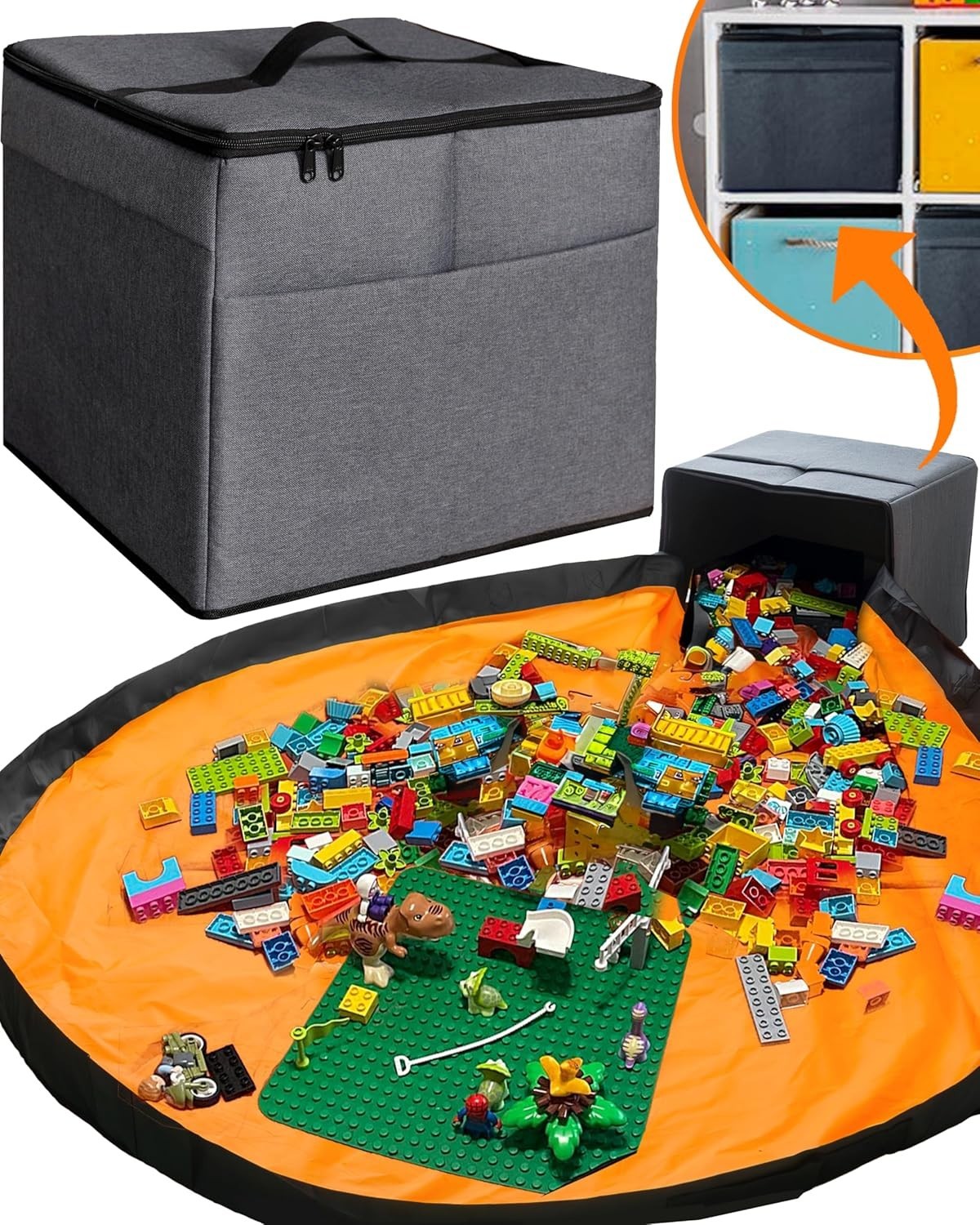 XL Toy Storage Organizer with Play Mat - Storage Bag/Box for Kids, Boys, Girls, gallery