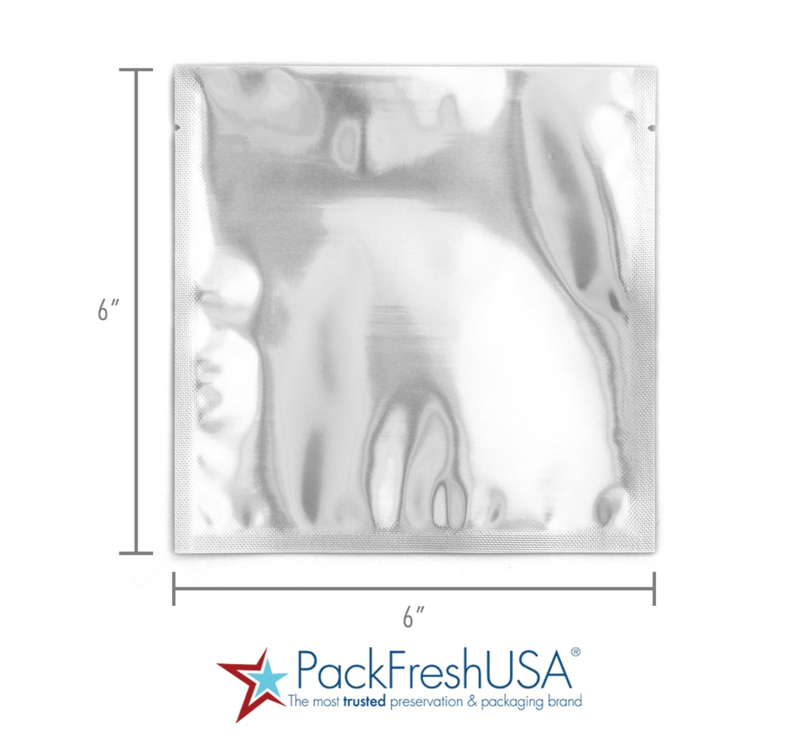 PackFreshUSA: 100 Pack - 4.3 Mil Standard Mylar Snack Bags (6" x 6") gallery