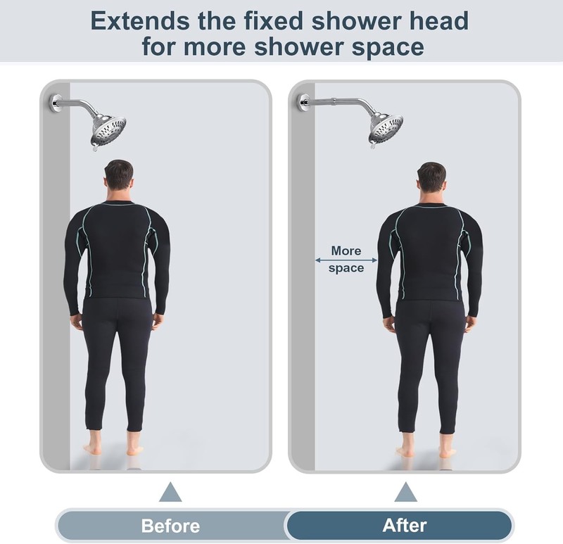 Shower Arm 4'' Extender for Rain and Handheld Shower Head, Chrome BAE0401-01 gallery