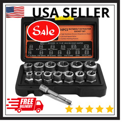 Bolt Extractor Set 14-Piece Stripped Bolt Extractor Socket Set with Storage Case