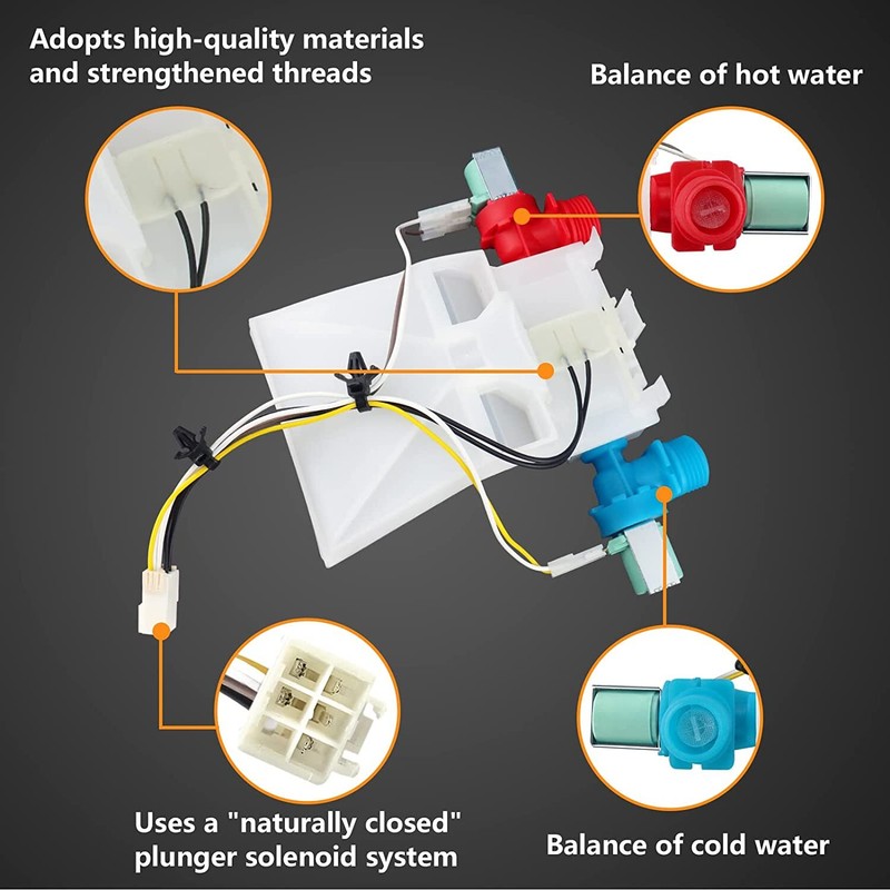 Washer Water Inlet Valve Compatible with Whirlpool Kenmore W10144820 AP6015761 gallery