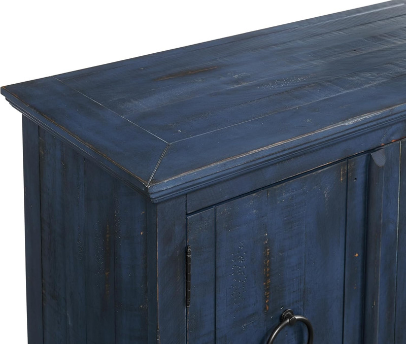 Garden District Rustic Blue Solid Wood 65" TV Stand gallery