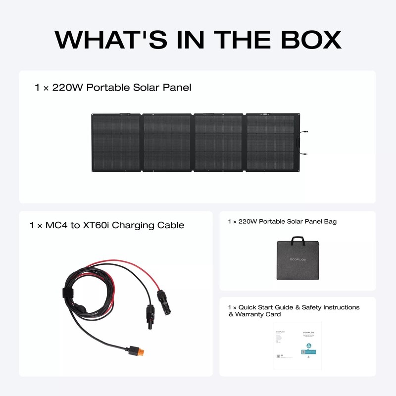 EcoFlow 220W NextGen Solar Panel Kit Waterproof IP68 for Outdoor RVs Refurbished gallery