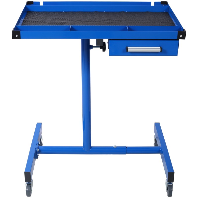Adjustable Work Table with Drawer, 34"-47.75"H, 220 lbs Capacity, Blue gallery