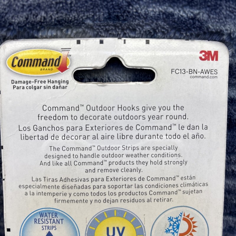 3M Command Outdoor Large Metal Hook, Foam Strips, 5Lb Hold {Wall 1} gallery