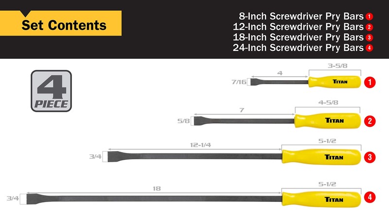 Titan Tools 4 pc. Pry Bar Set (17101) gallery
