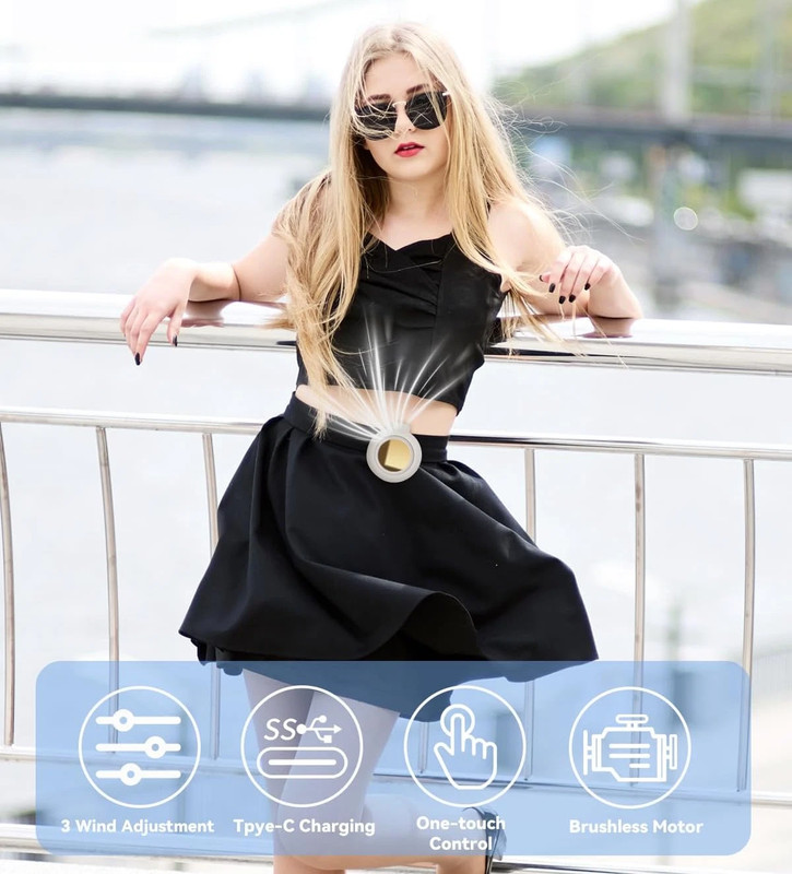 Portable Silent Mini Bladeless USB Electric Fan Small fan Clip on Shirt Waist gallery
