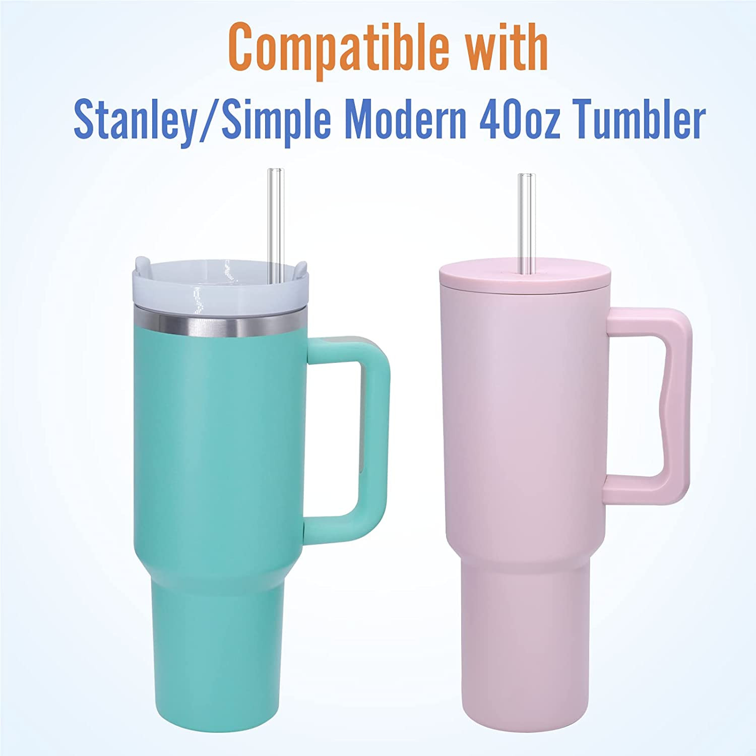 Replacement Straw for Stanley 40 Oz 30 Oz Cup Tumbler 6 Pack Extra Long Reusable gallery