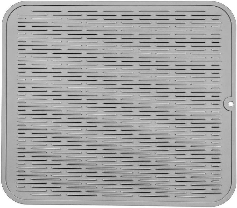 Elegant Gray Silicone Dish Drying Mat - BPA-Free, Easy Clean & Heat Resistant gallery