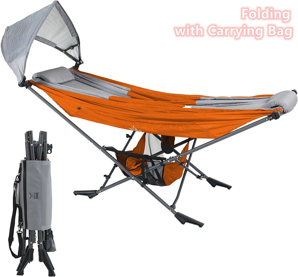 Camping Hammock With Stand Portable Folding Hammock For Outdoor Beach US STOCK
