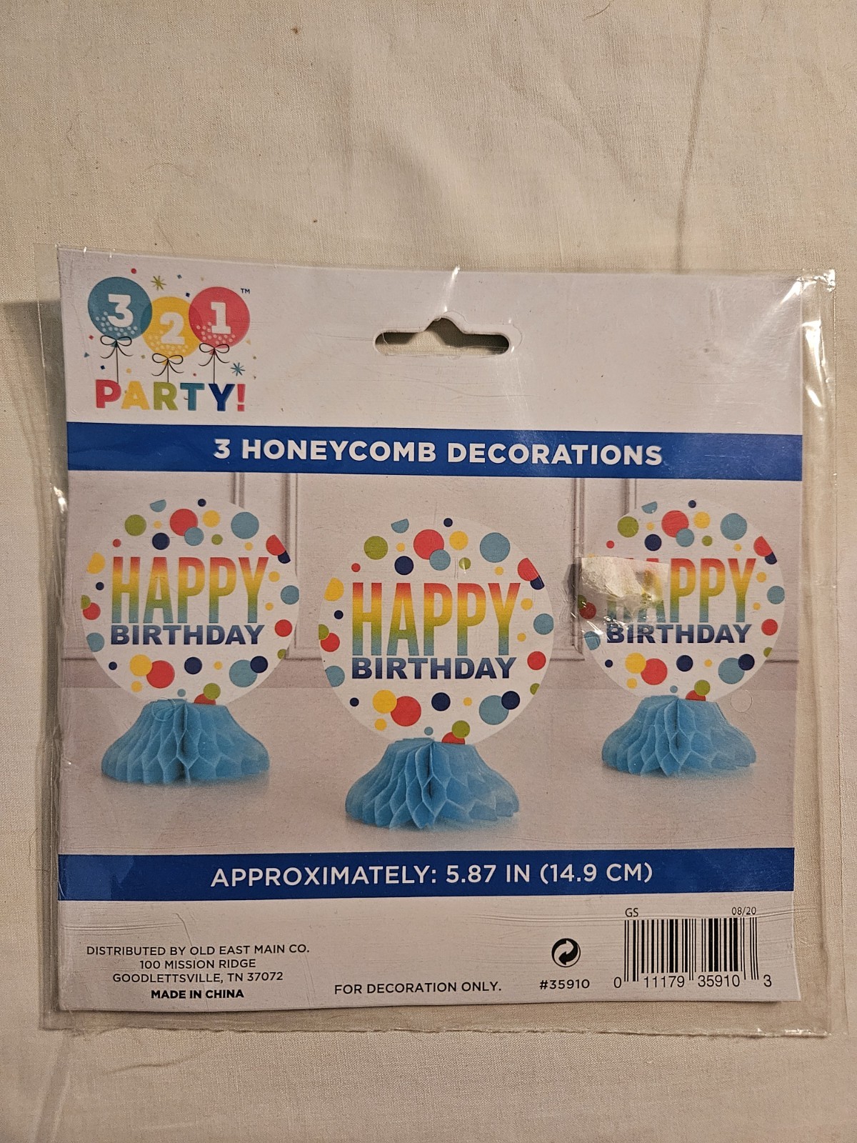 NEW 321 Party 3 Honecomb Centerpiece Table Happy Birthday Party Decorations gallery