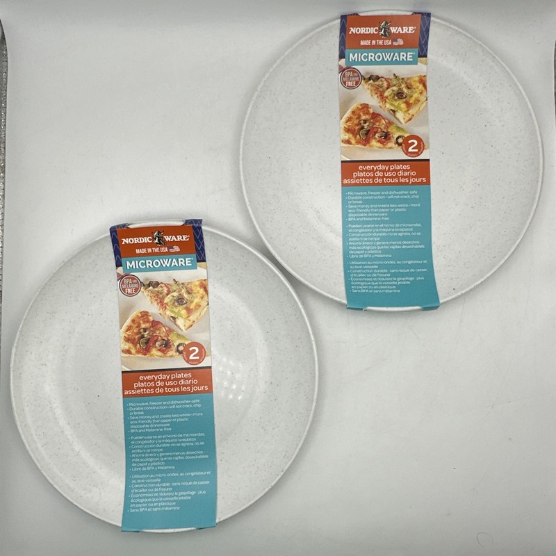 Nordic Ware Microwave Everyday Dinner Plates Set of 4 - 10 Inch White BPA Free gallery