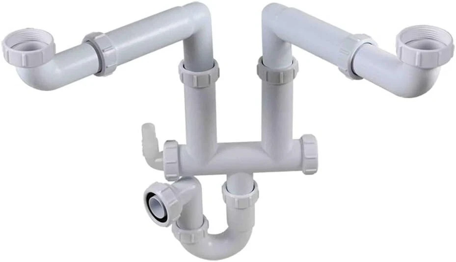 Talea Double Kitchen Sinks Drain Pipe Kit Drain Pipe Rear Hard Tube gallery