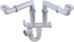 Talea Double Kitchen Sinks Drain Pipe Kit Drain Pipe Rear Hard Tube