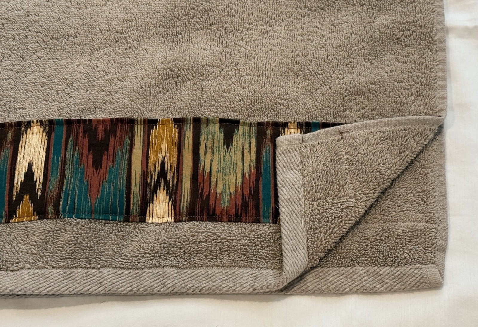Southwestern Native American Print Bath Towel Set Brown Black Blue 3 Pc gallery