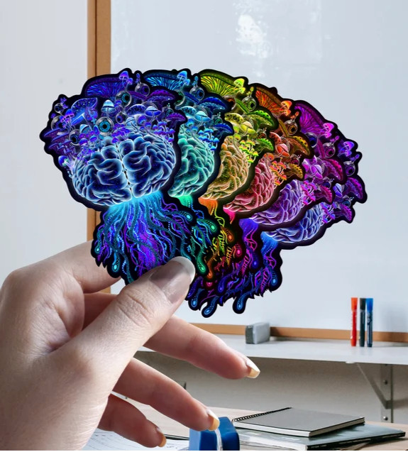 Trippy Mushroom Brain Sticker - Shroomaniac Brand - multiple sizes, High Qualtiy gallery
