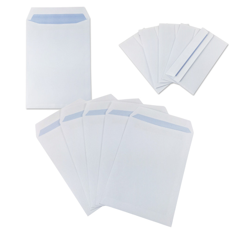 WHITE PAPER ENVELOPES A6/A5/A4/DL *ANY QTY* PLAIN SELF SEALING OFFICE gallery