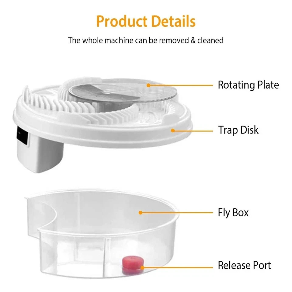 Electric Fly Trap Automatic Fly Catcher Rotating Fly Pest Repellent Kitchen Tool gallery
