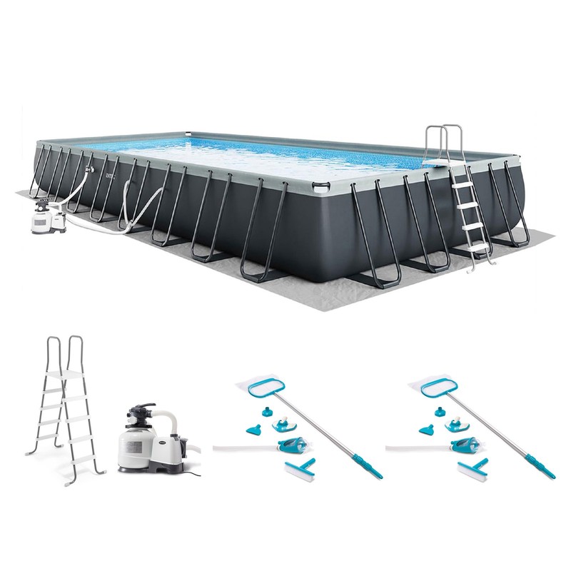 Intex 32ft x 16ft x 52in Rectangular Ultra XTR Pool & Maintenance Kit (2 Pack) gallery
