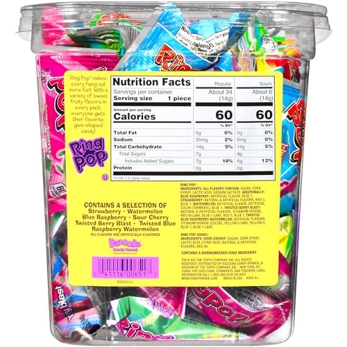 Ring Pop Hard Candy Pops, Variety Pack, 560 grams, 40 Count gallery