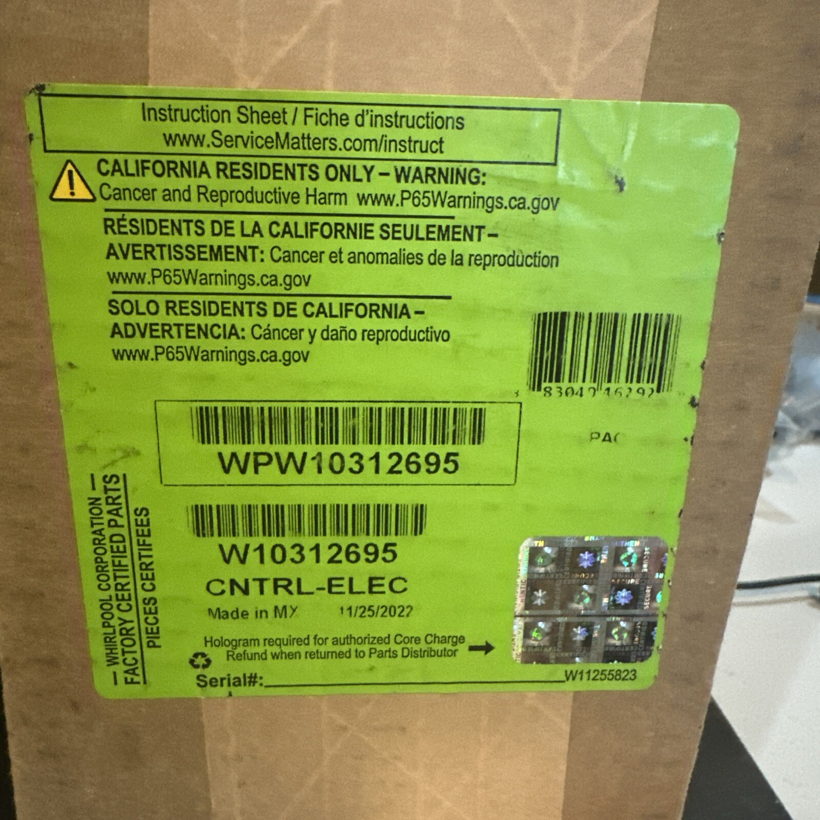 Genuine OEM Whirlpool Refrigerator Control Board WPW10312695 New gallery